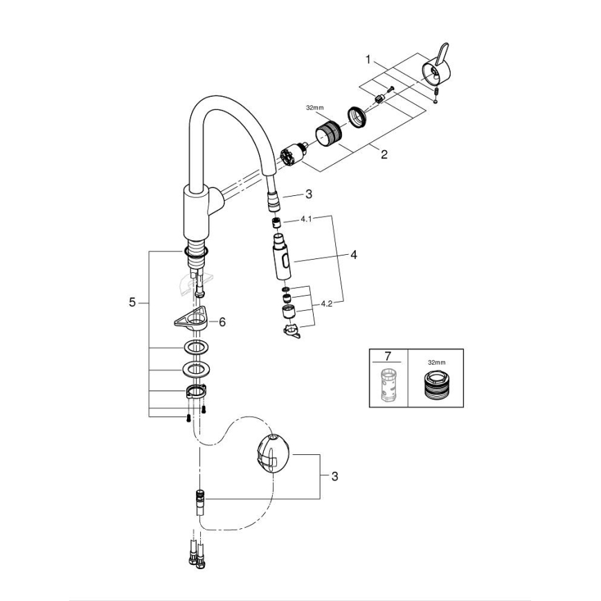 GROHE 31481001 - EUROSMART COSMOPOLITAN mosogatócsaptelep, fényes króm