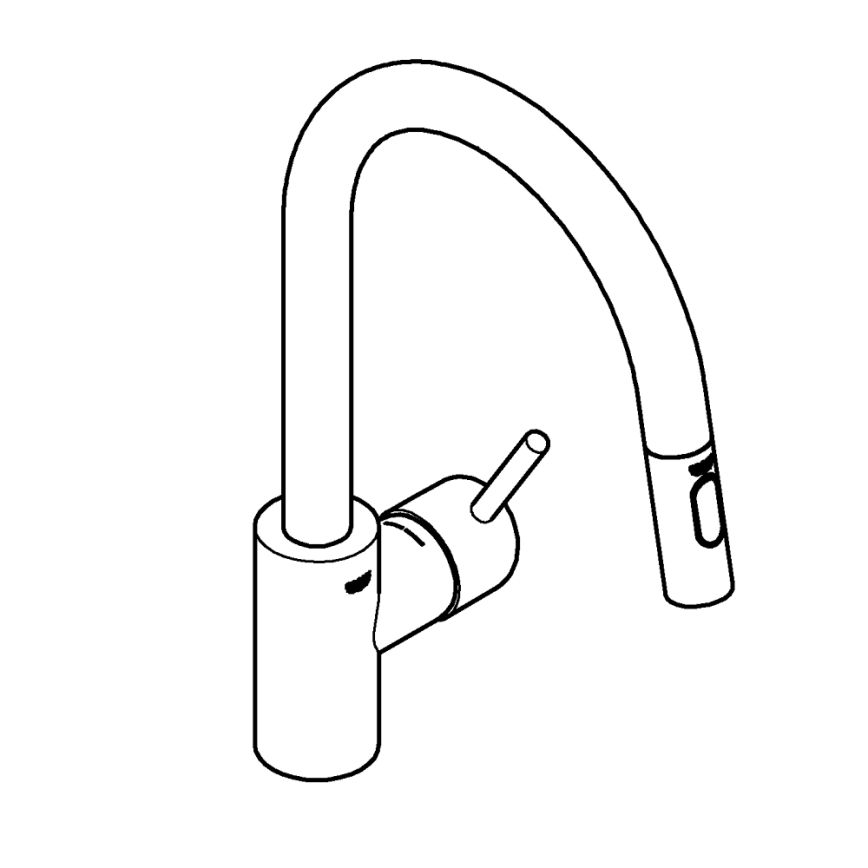 GROHE 31483002 - CONCETTO mosogató csaptelep, fényes króm