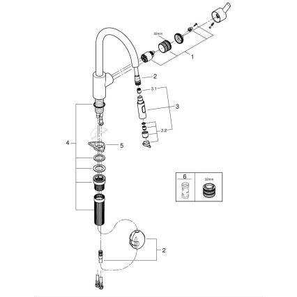 GROHE 31486001 - FEEL mosogatócsaptelep, fényes króm