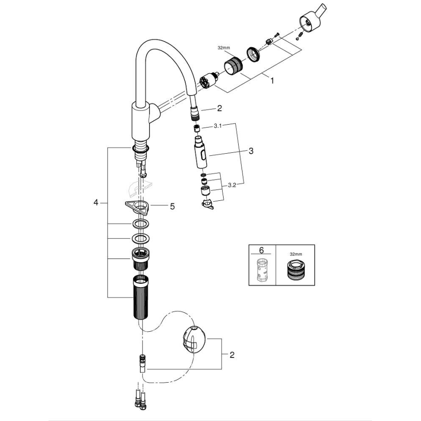 GROHE 31486DC1 - FEEL mosogató csaptelep rozsdamentes acél