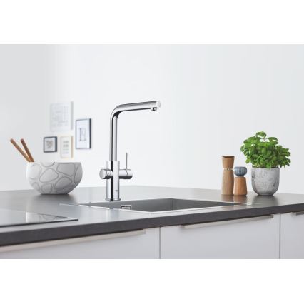 GROHE 31539000 - BLUE HOME mosogató csaptelep, L alakú kifolyó, fényes króm