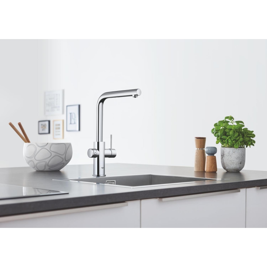GROHE 31539000 - BLUE HOME mosogató csaptelep, L alakú kifolyó, fényes króm