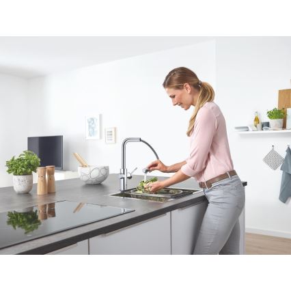 GROHE 31539000 - BLUE HOME mosogató csaptelep, L alakú kifolyó, fényes króm