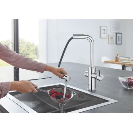 GROHE 31539000 - BLUE HOME mosogató csaptelep, L alakú kifolyó, fényes króm