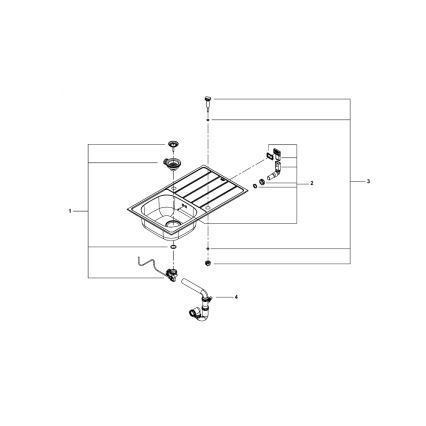 GROHE 31552SD1 - K200 mosogató, 860 x 500 mm, rozsdamentes acél