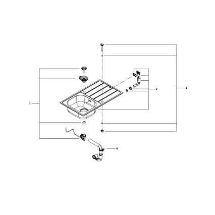 GROHE 31562SD1 - BAU konyhai mosogató és csaptelep szett 860 x 500 mm rozsdamentes acél