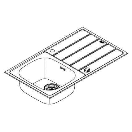 GROHE 31562SD1 - BAU konyhai mosogató és csaptelep szett 860 x 500 mm rozsdamentes acél