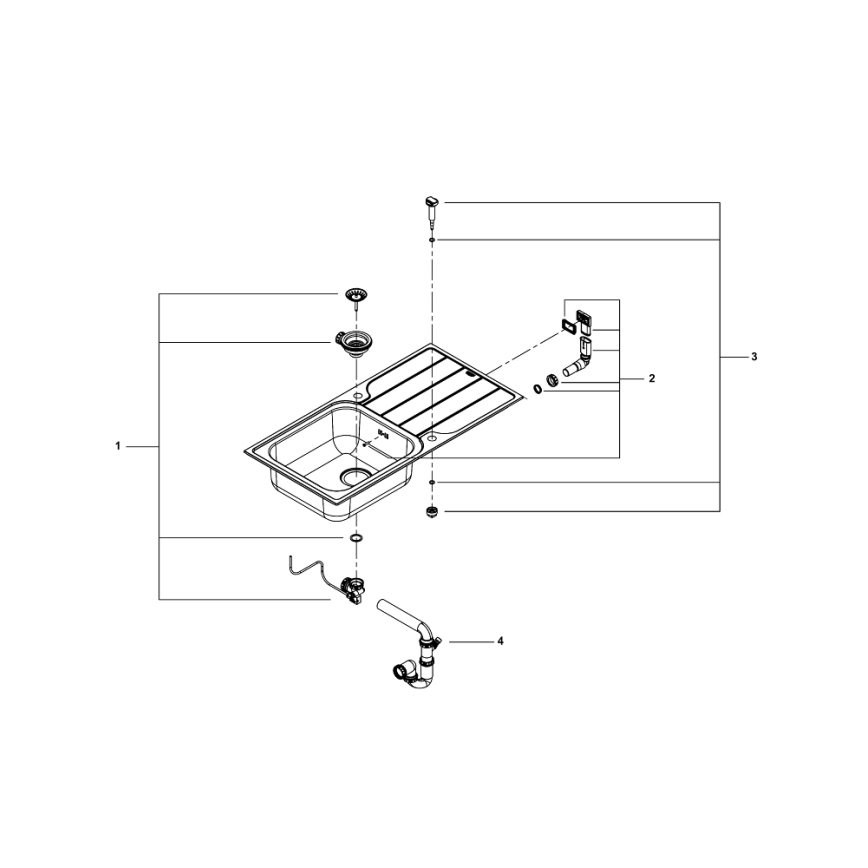 GROHE 31563SD1 - Mosogató K500 1000 × 500 mm rozsdamentes acél