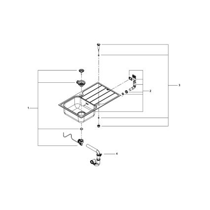 GROHE 31571SD1 - K500 mosogató 860 × 500 mm rozsdamentes acél