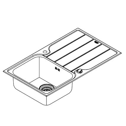 GROHE 31571SD1 - K500 mosogató 860 × 500 mm rozsdamentes acél