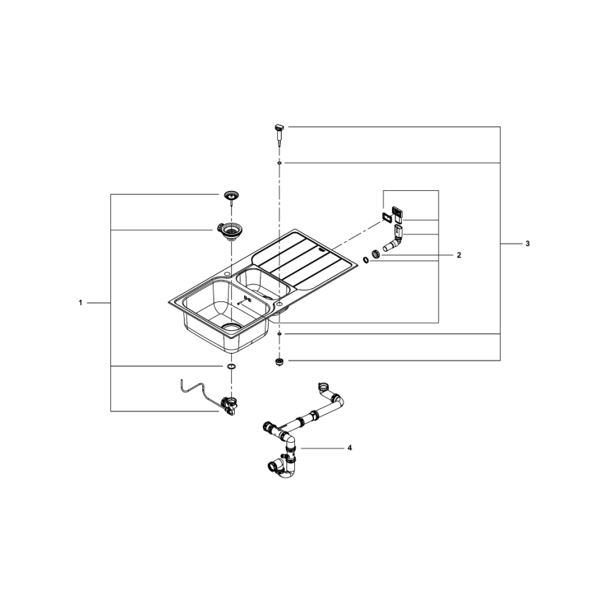 GROHE 31572SD1 - K500 mosogató 1000 × 500 mm rozsdamentes acél