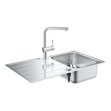 GROHE 31573SD1 - Konyhai mosogató szett K500 csepegtetővel és A csapteleppel, 86×50 cm, rozsdamentes acél