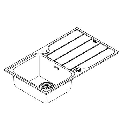 GROHE 31573SD1 - Konyhai mosogató szett K500 csepegtetővel és A csapteleppel, 86×50 cm, rozsdamentes acél
