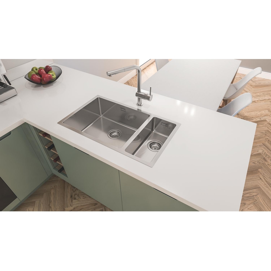 GROHE 31573SD1 - Konyhai mosogató szett K500 csepegtetővel és A csapteleppel, 86×50 cm, rozsdamentes acél