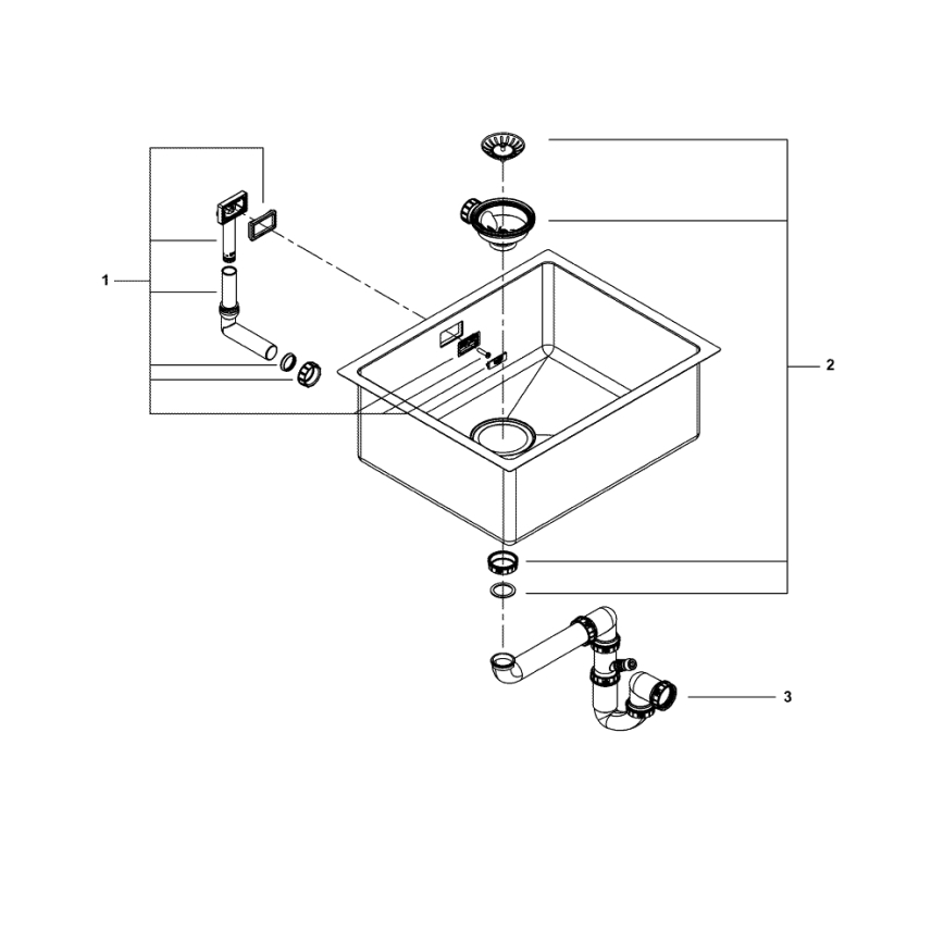 GROHE 31574SD1 - Konyhai mosogató K700U 550 x 450 mm rozsdamentes acél