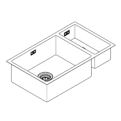 GROHE 31575SD1 - K700U konyhai mosogató, 760 × 450 mm, rozsdamentes acél