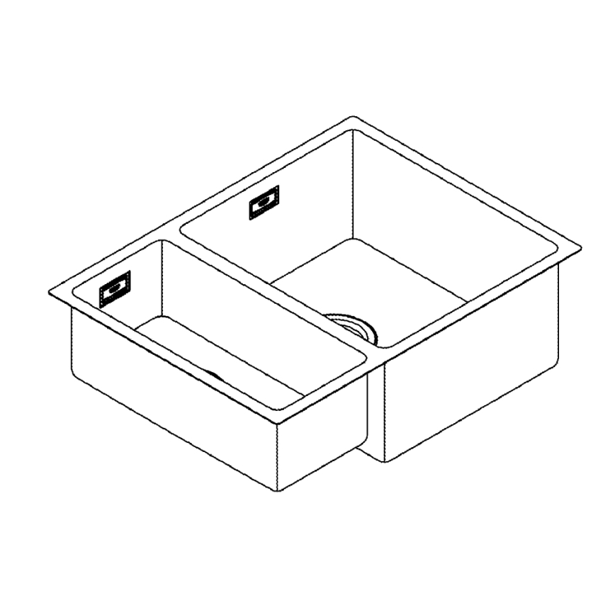 GROHE 31576SD1 - Konyhai mosogató K700U 595 × 450 mm rozsdamentes acél