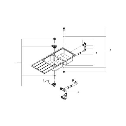 GROHE 31588SD1 - K500 mosogató 1160 × 500 mm rozsdamentes acél