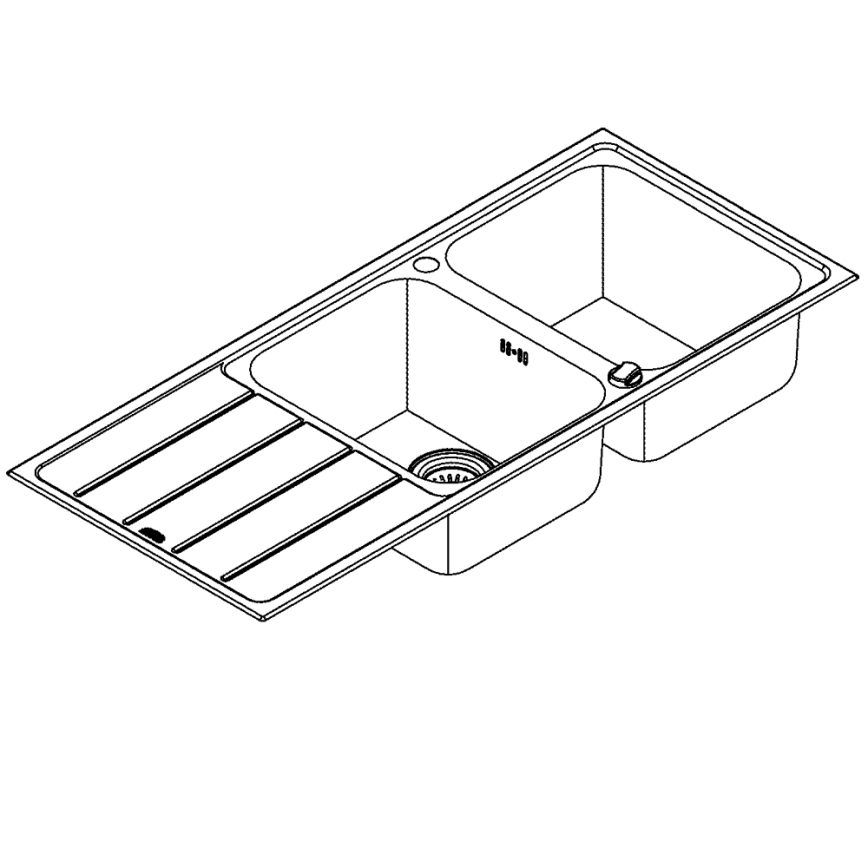 GROHE 31588SD1 - K500 mosogató 1160 × 500 mm rozsdamentes acél
