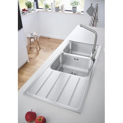 GROHE 31588SD1 - K500 mosogató 1160 × 500 mm rozsdamentes acél