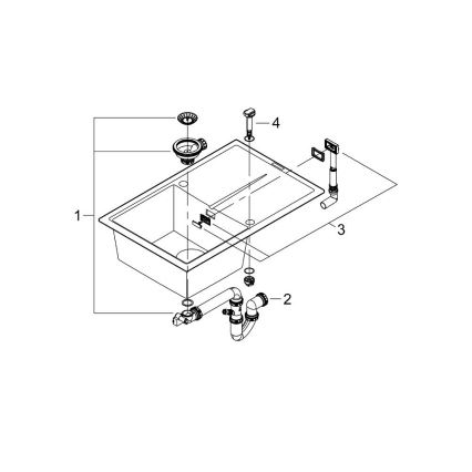 GROHE 31639AP0 - K400 kompozit mosogató 780 × 500 mm fekete