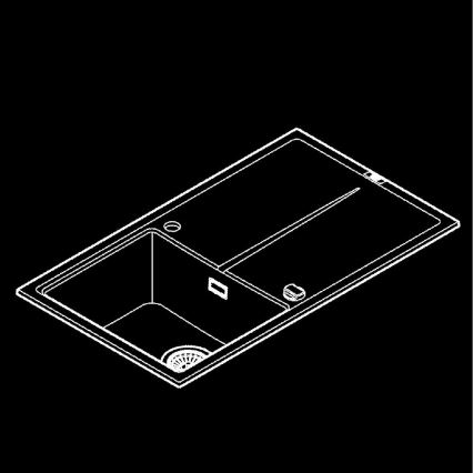 GROHE 31640AP0 - K400 kompozit mosogató 860 × 500 mm fekete