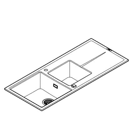 GROHE 31643AP0 - Kompozit mosogató K400 1160 × 500 mm fekete