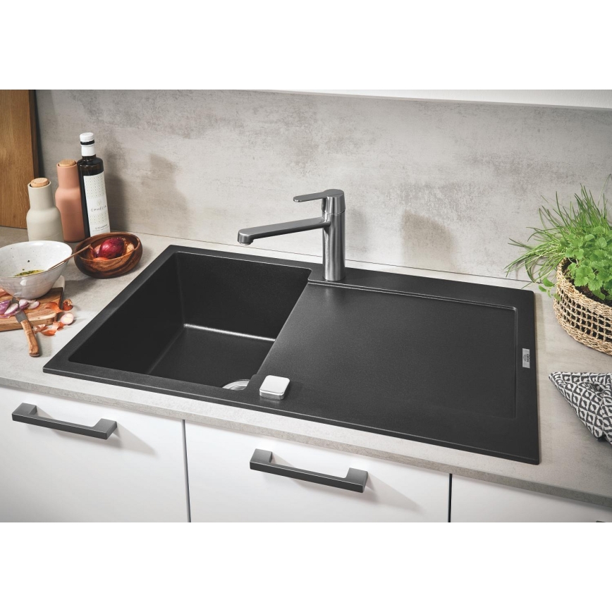 GROHE 31644AP0 - K500 kompozit gránit mosogató, 860 × 500 mm, fekete