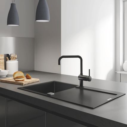 GROHE 31644AP0 - K500 kompozit gránit mosogató, 860 × 500 mm, fekete