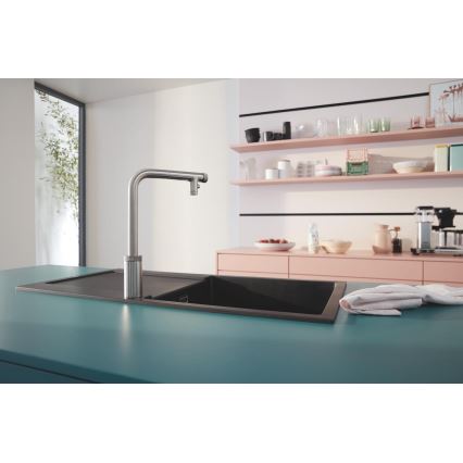 GROHE 31645AP0 - K500 kompozit mosogató 1000 × 500 mm fekete