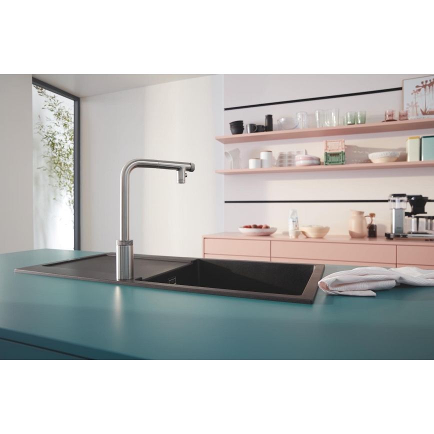 GROHE 31645AP0 - K500 kompozit mosogató 1000 × 500 mm fekete