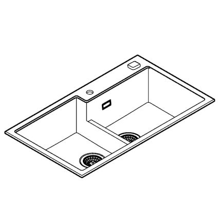 GROHE 31649AP0 - K500 kompozit mosogató, 860 × 500 mm, fekete
