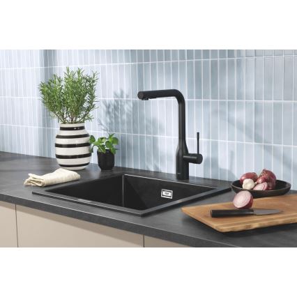 GROHE 31651AP0 - K700 kompozit mosogató, 560 × 510 mm, fekete