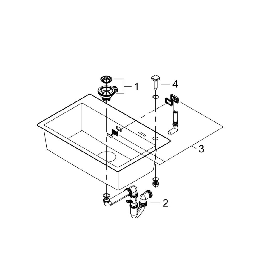 GROHE 31652AP0 - Kompozit mosogató K700 780 × 510 mm fekete