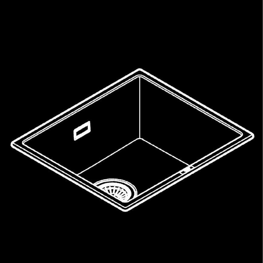 GROHE 31653AP0 - K700U kompozit mosogató, 457 × 406 mm, fekete