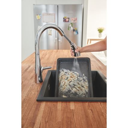 GROHE 31654AP0 - Kompozit konyhai mosogató K700U 533 × 457 mm fekete
