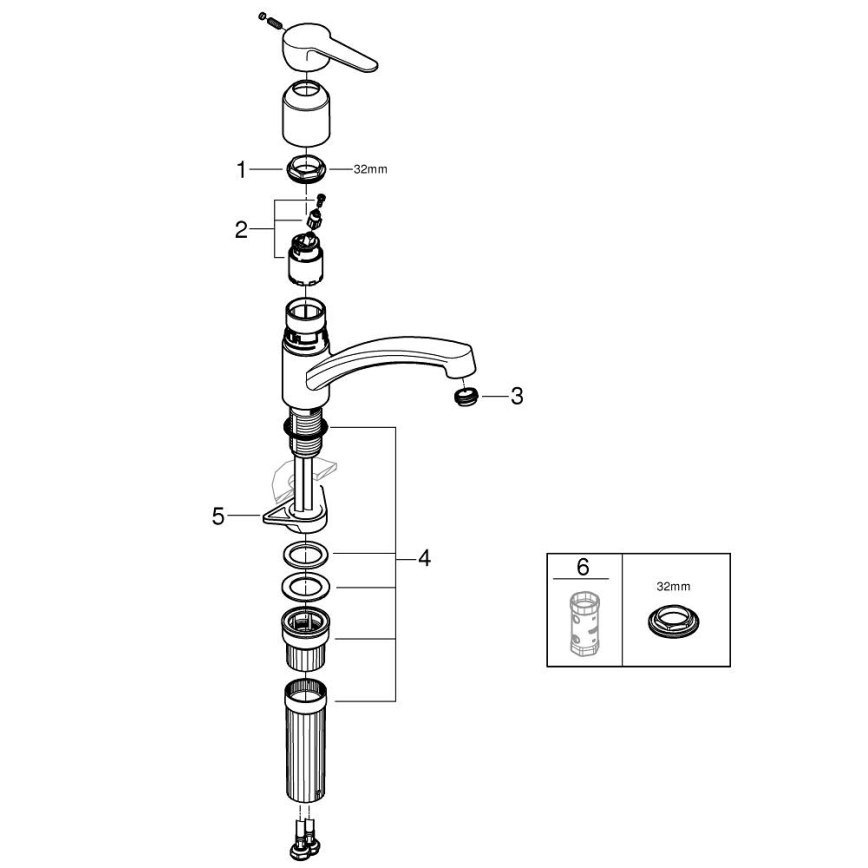 GROHE 31685000 - STARTECO mosogató csaptelep, fényes króm