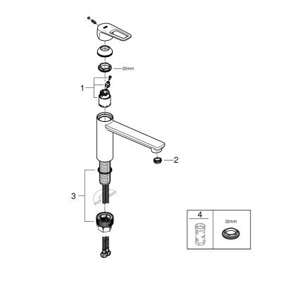 GROHE 31706000 - BAULOOP mosogatócsaptelep, fényes króm