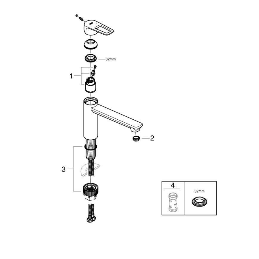 GROHE 31706000 - BAULOOP mosogatócsaptelep, fényes króm