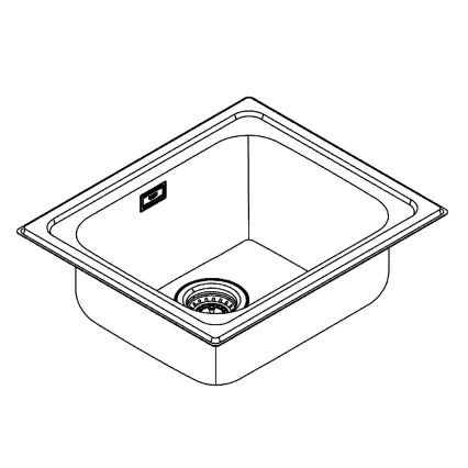 GROHE 31719SD0 - K200 konyhai mosogató 533 × 457 mm, rozsdamentes acél