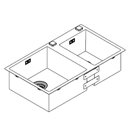 GROHE 31855SD0 - K700 konyhai mosogató 860 × 500 mm, rozsdamentes acél
