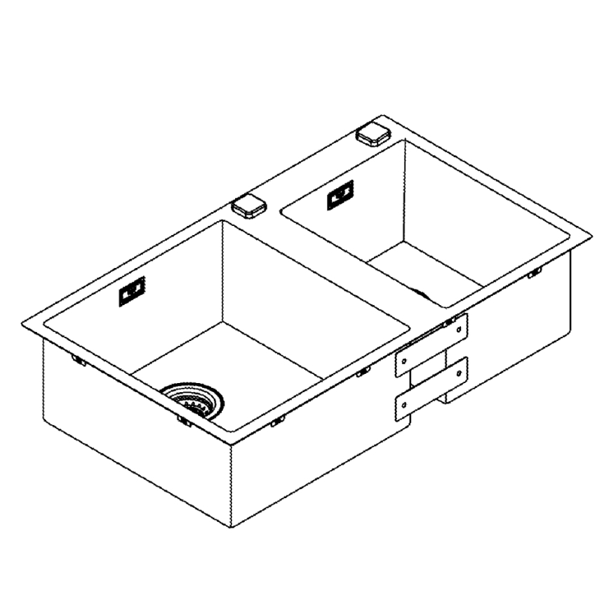 GROHE 31855SD0 - K700 konyhai mosogató 860 × 500 mm, rozsdamentes acél