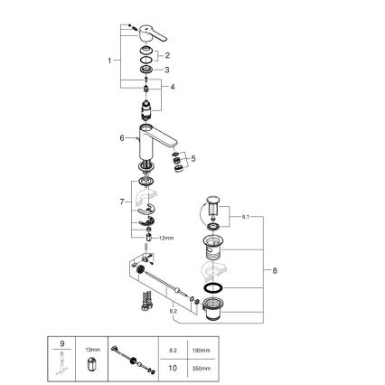 GROHE 32109GL1 - LINEARE mosdócsaptelep, arany