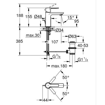 GROHE 32109GL1 - LINEARE mosdócsaptelep, arany