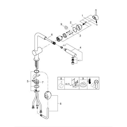 GROHE 32168DC0 - A rozsdamentes acél mosogató csaptelep