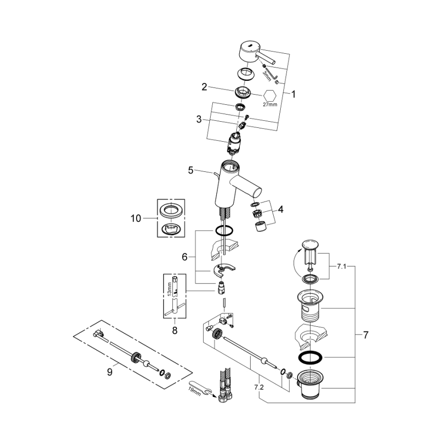GROHE 32204001 - CONCETTO mosdócsaptelep DN 15 fényes króm