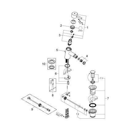 GROHE 32208001 - Bidé csaptelep CONCETTO DN 15 fényes króm