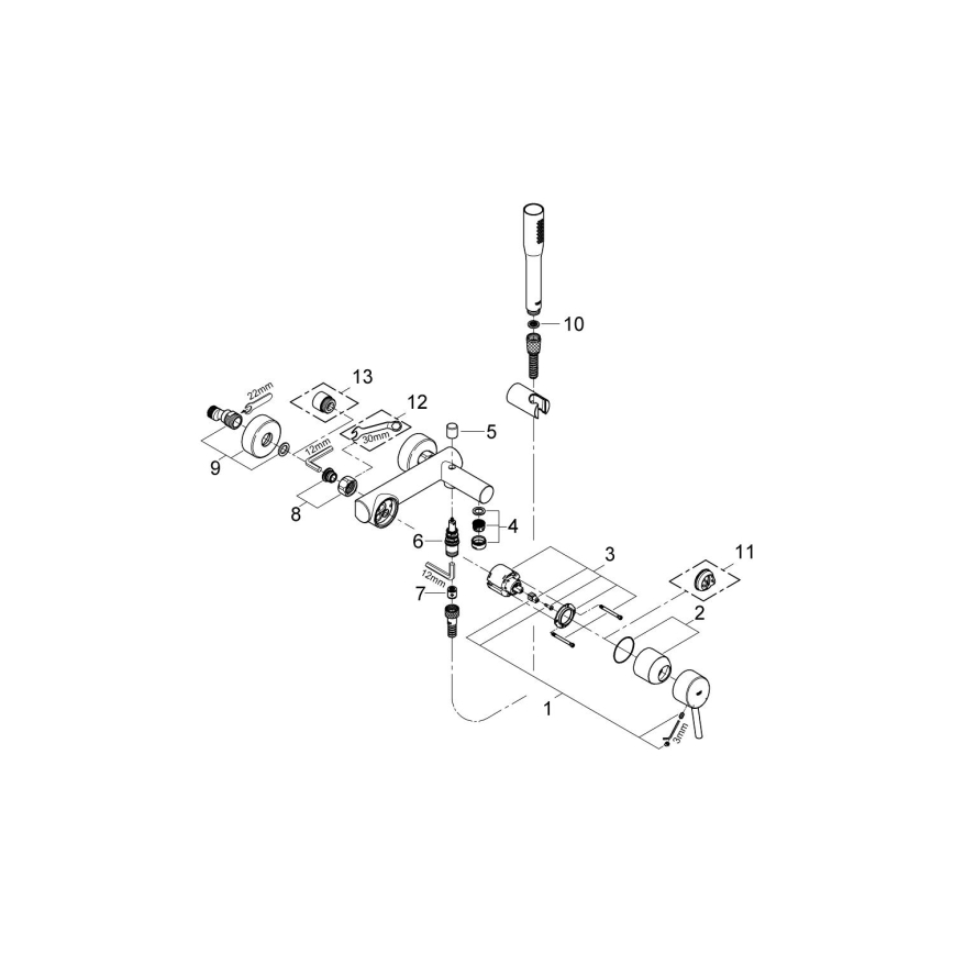 GROHE 32212001 - CONCETTO kádgarnitúra csapteleppel, fényes króm
