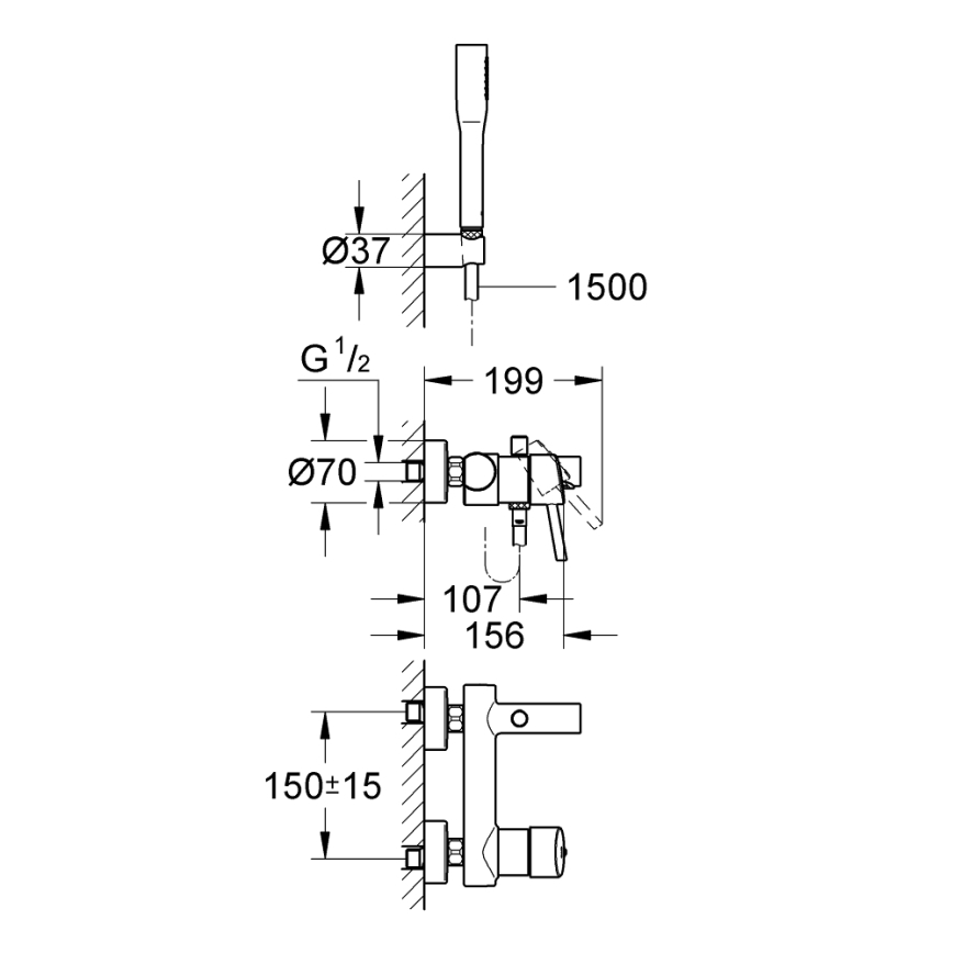 GROHE 32212001 - CONCETTO kádgarnitúra csapteleppel, fényes króm