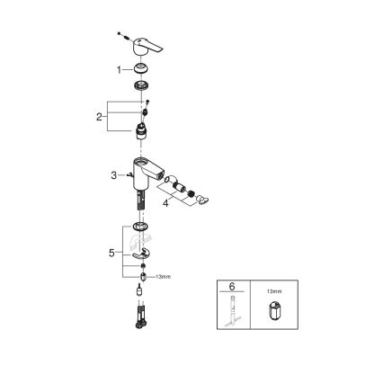 GROHE 32281002 - Bidécsaptelep START S, fényes króm